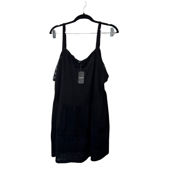 Torrid Sleeveless Lace Trim Cami Top Black - Picture 1 of 10